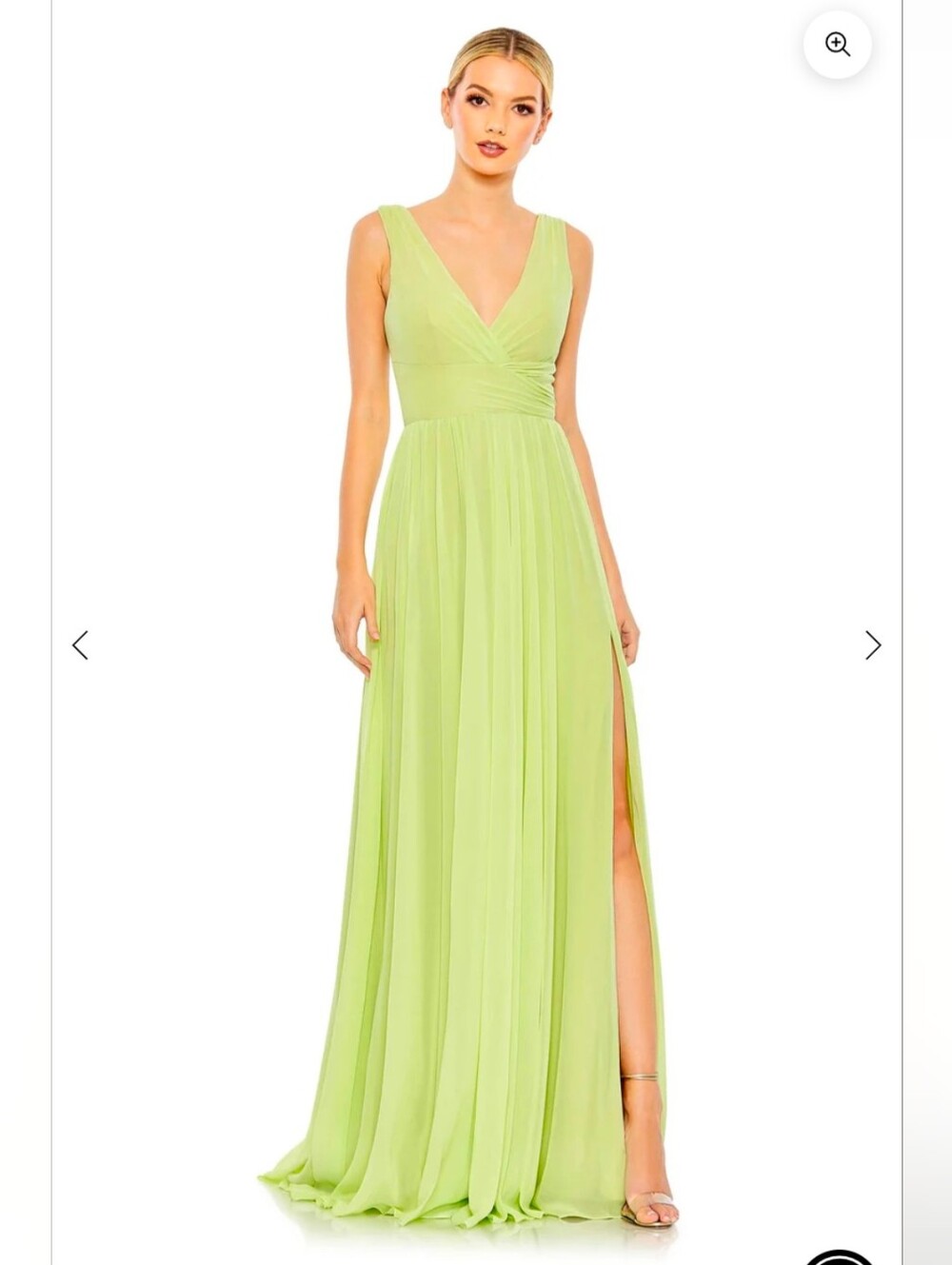 Mac Duggal A55793 sz 14 Lime Green Chiffon Maxi Gown